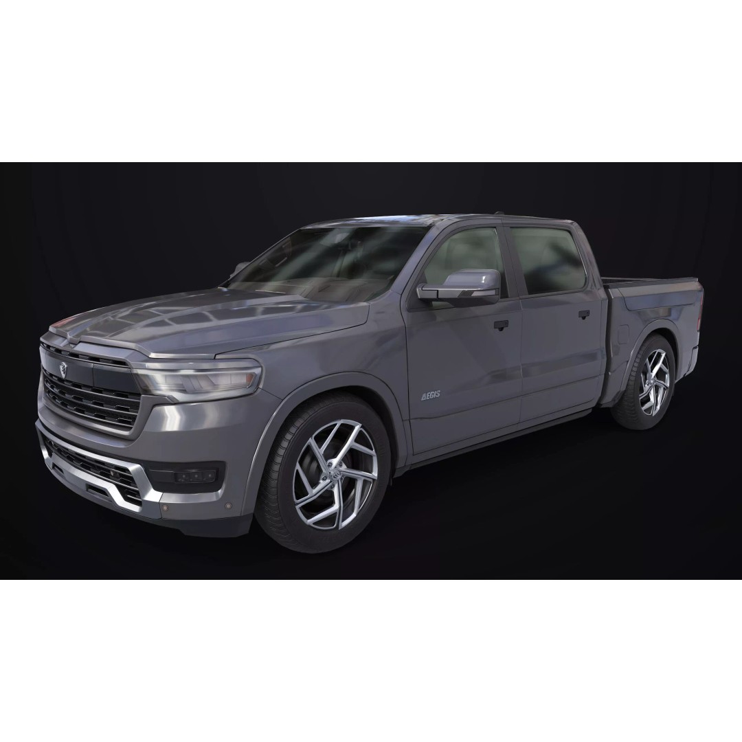Pickup Truck 3D Model – Low Poly Rigged Asset for Unity & Unreal Engine - View 3