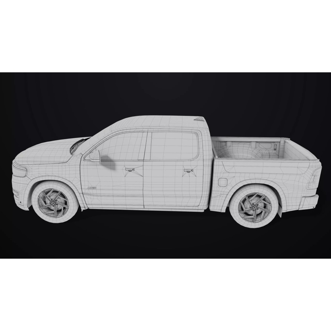 Pickup Truck 3D Model – Low Poly Rigged Asset for Unity & Unreal Engine - View 42