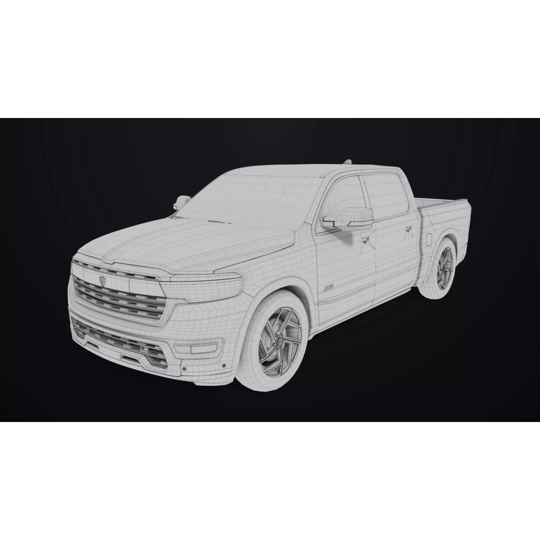 Pickup Truck 3D Model – Low Poly Rigged Asset for Unity & Unreal Engine - View 43