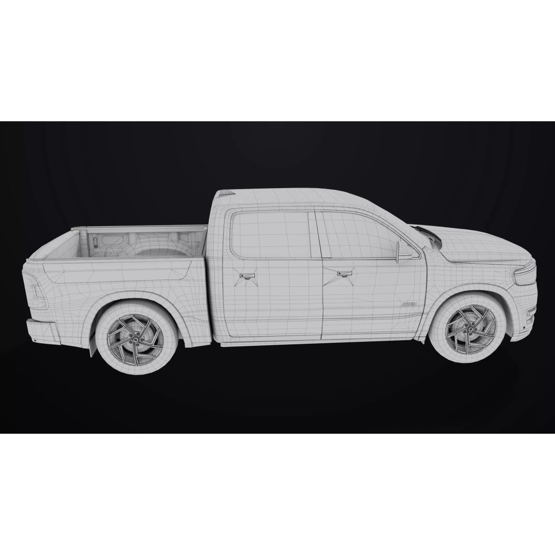 Pickup Truck 3D Model – Low Poly Rigged Asset for Unity & Unreal Engine - View 46