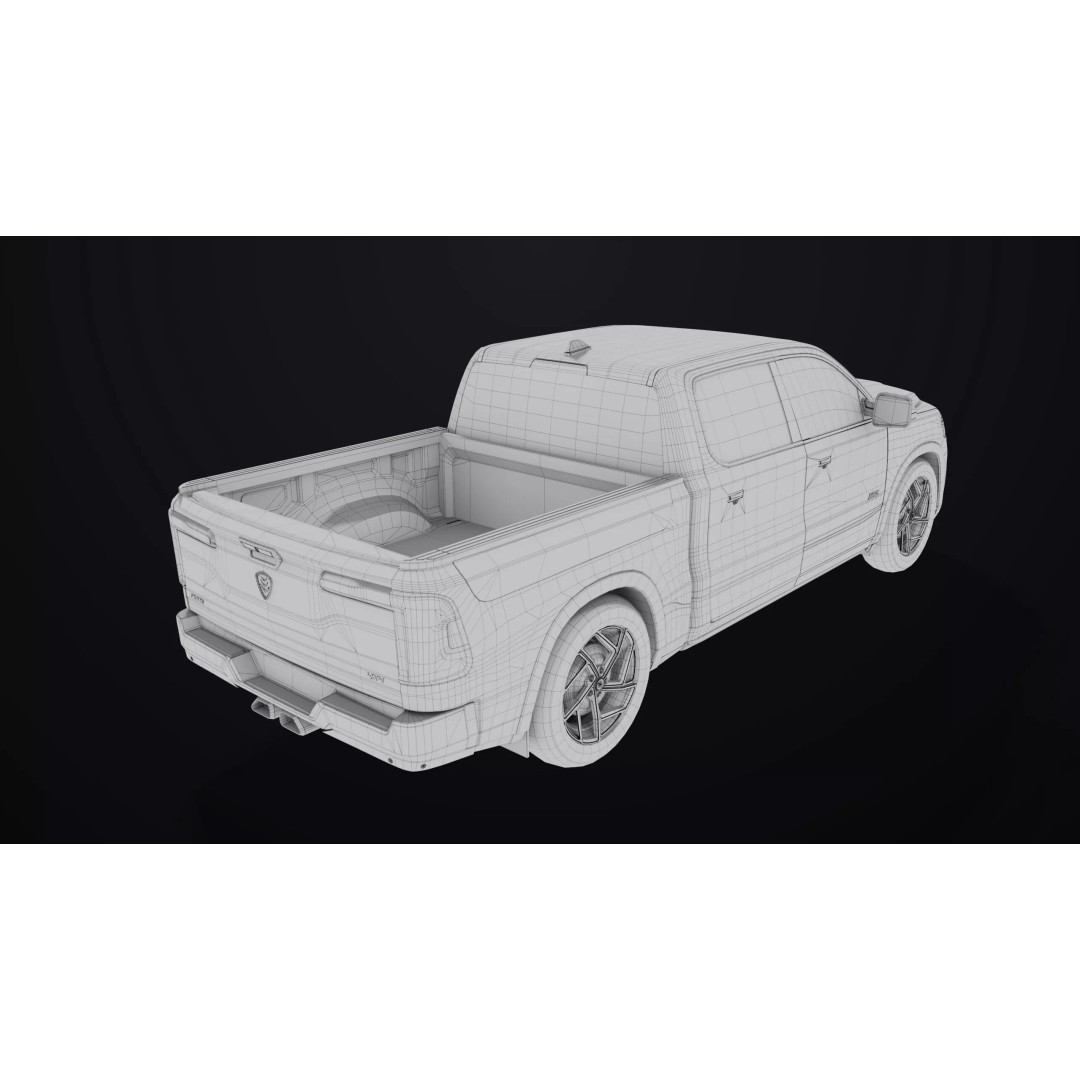 Pickup Truck 3D Model – Low Poly Rigged Asset for Unity & Unreal Engine - View 47