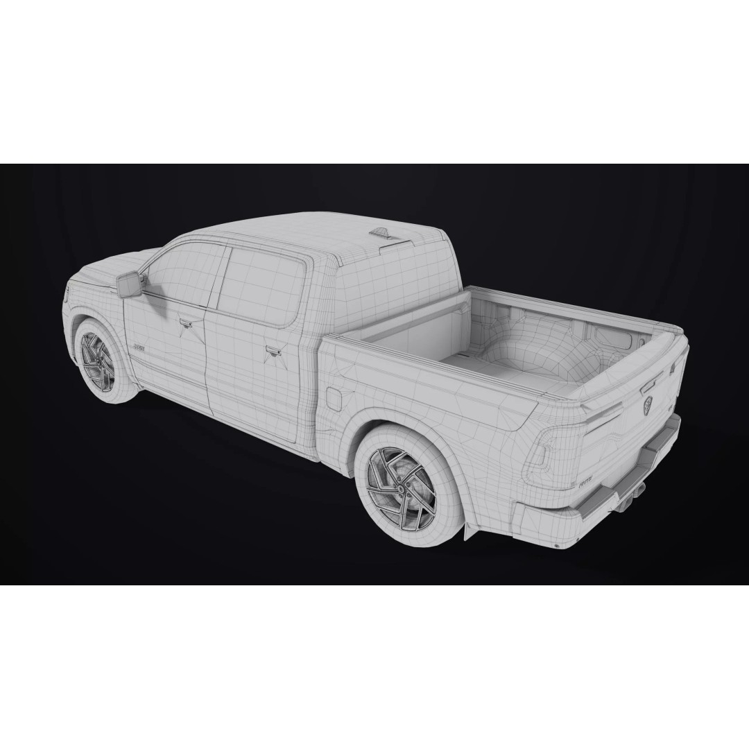 Pickup Truck 3D Model – Low Poly Rigged Asset for Unity & Unreal Engine - View 49