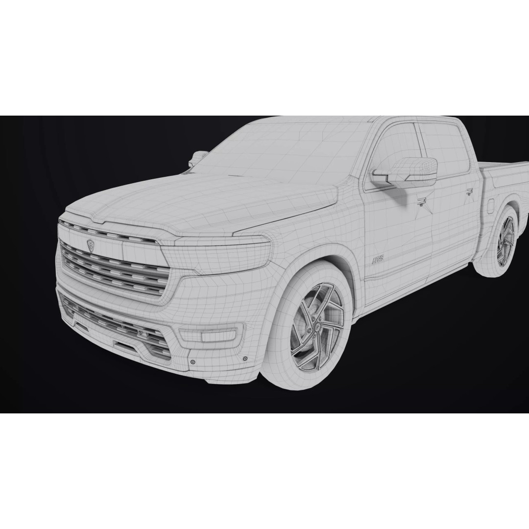Pickup Truck 3D Model – Low Poly Rigged Asset for Unity & Unreal Engine - View 50