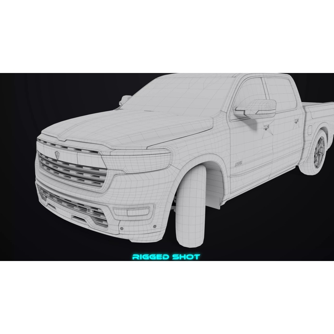Pickup Truck 3D Model – Low Poly Rigged Asset for Unity & Unreal Engine - View 51