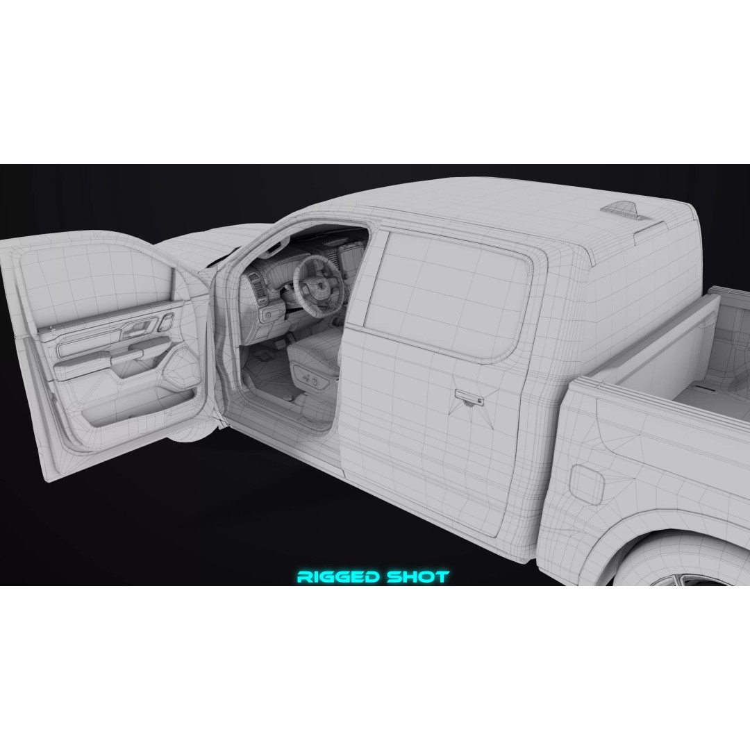 Pickup Truck 3D Model – Low Poly Rigged Asset for Unity & Unreal Engine - View 53