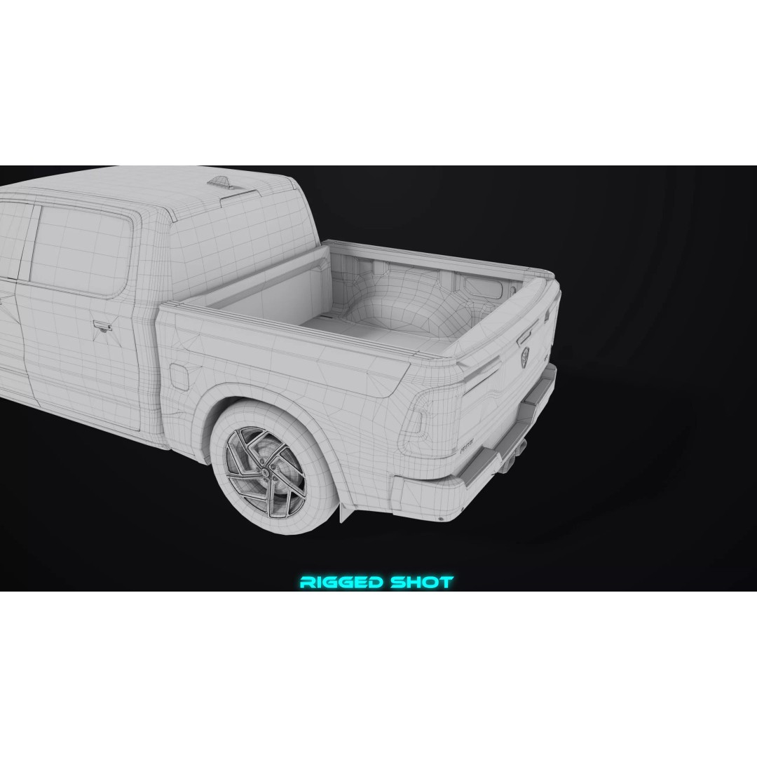 Pickup Truck 3D Model – Low Poly Rigged Asset for Unity & Unreal Engine - View 56