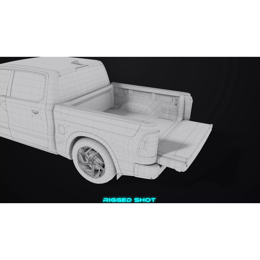 Pickup Truck 3D Model – Low Poly Rigged Asset for Unity & Unreal Engine - View 57