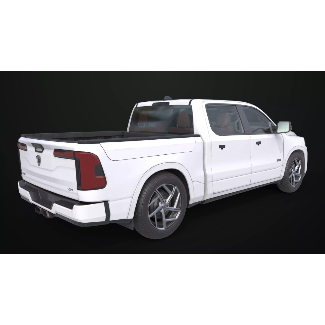 Pickup Truck 3D Model – Low Poly Rigged Asset for Unity & Unreal Engine - View 6