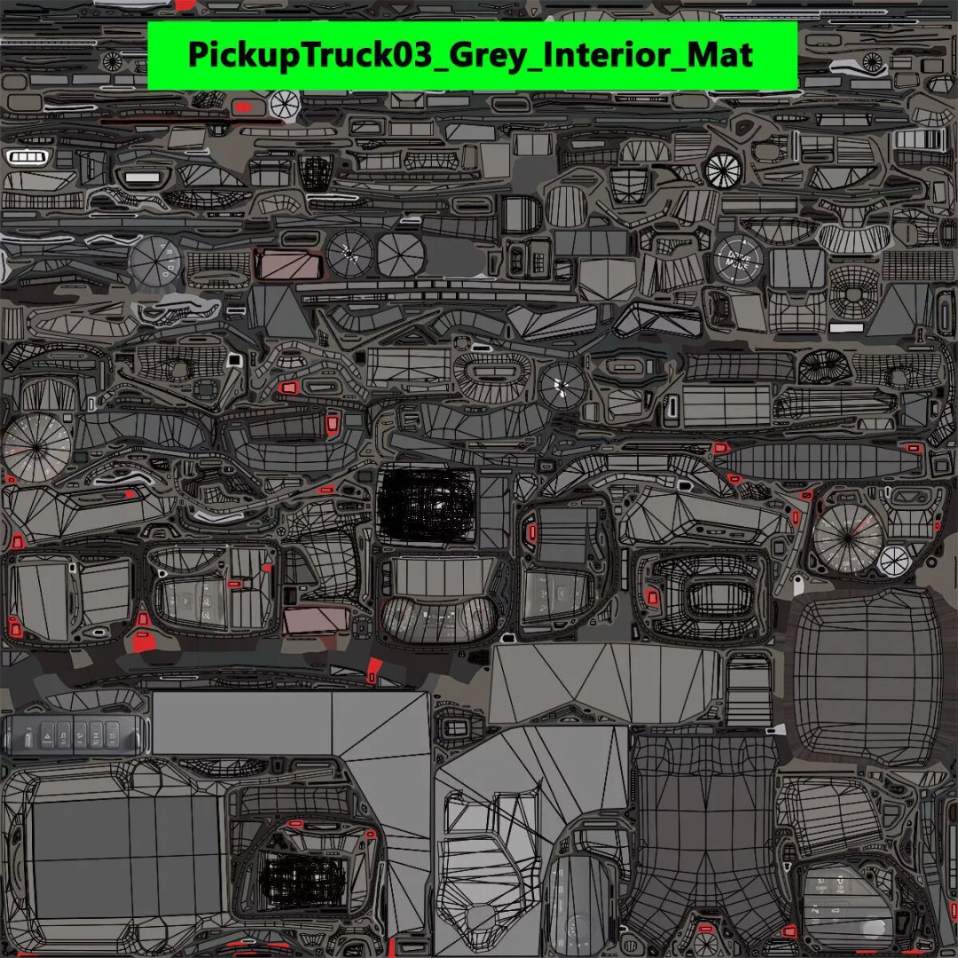 Pickup Truck 3D Model – Low Poly Rigged Asset for Unity & Unreal Engine - View 64