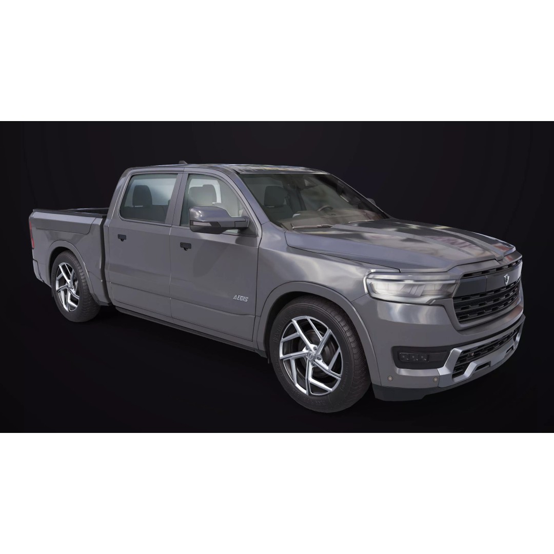 Pickup Truck 3D Model – Low Poly Rigged Asset for Unity & Unreal Engine - View 8