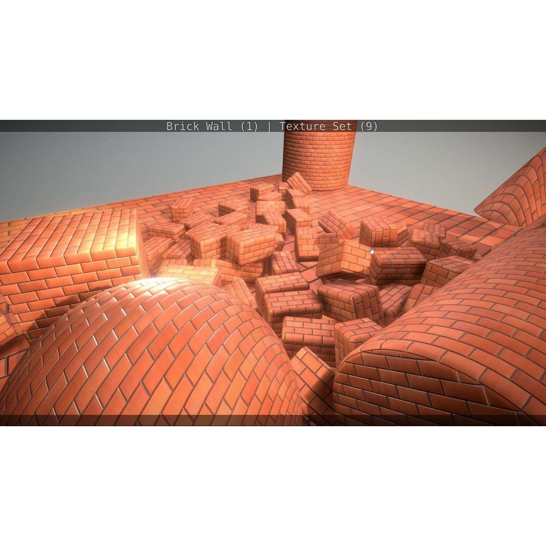 Brick Wall 3D Model – Seamless PBR Texture Set, FBX, OBJ