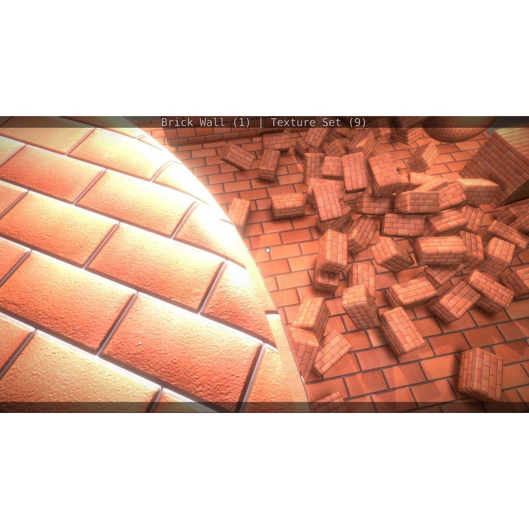 Brick Wall 3D Model – Seamless PBR Texture Set, FBX, OBJ - View 100