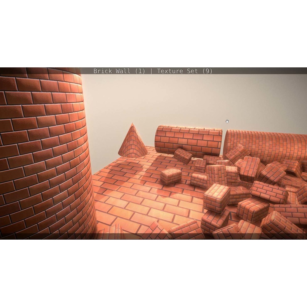 Brick Wall 3D Model – Seamless PBR Texture Set, FBX, OBJ - View 102