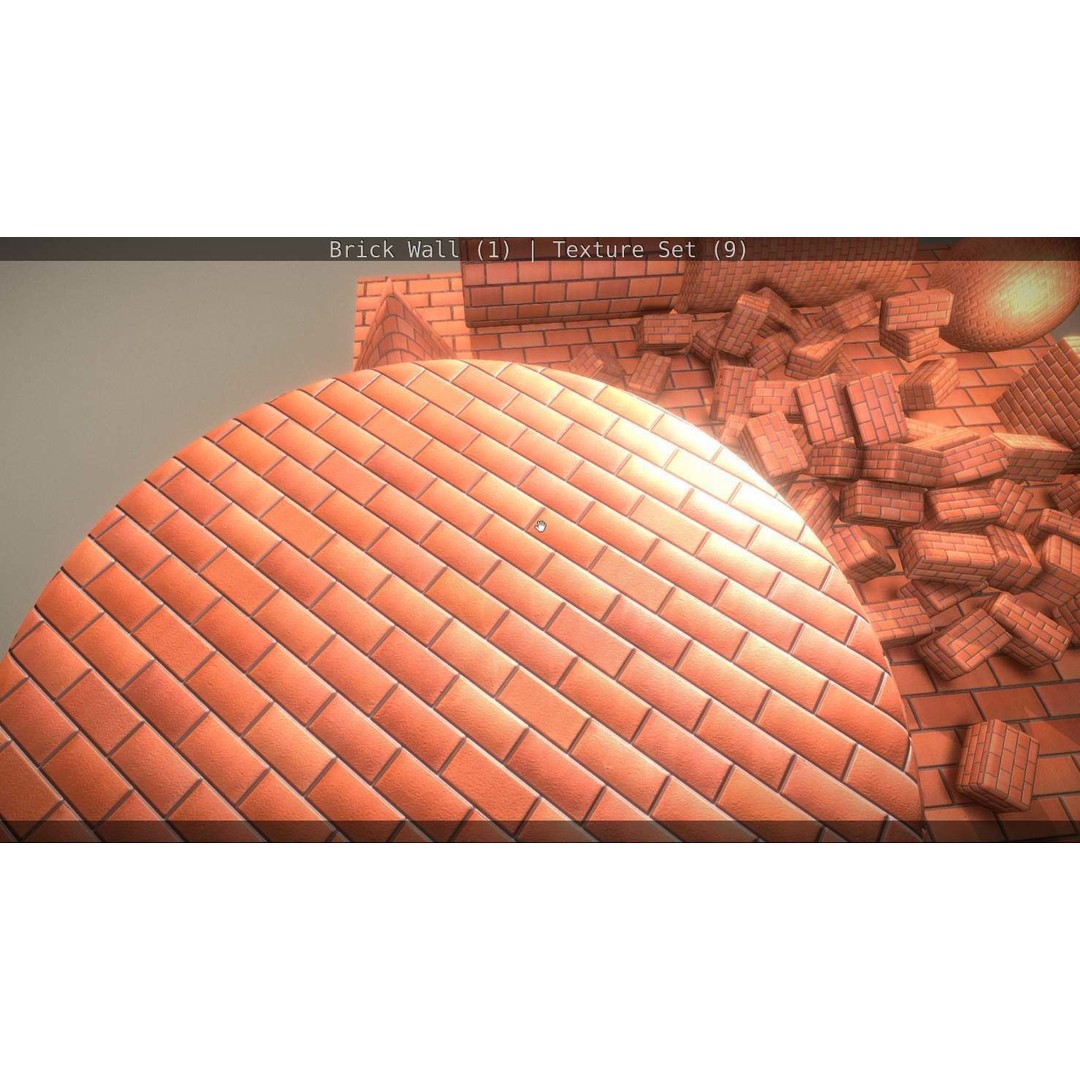 Brick Wall 3D Model – Seamless PBR Texture Set, FBX, OBJ - View 103