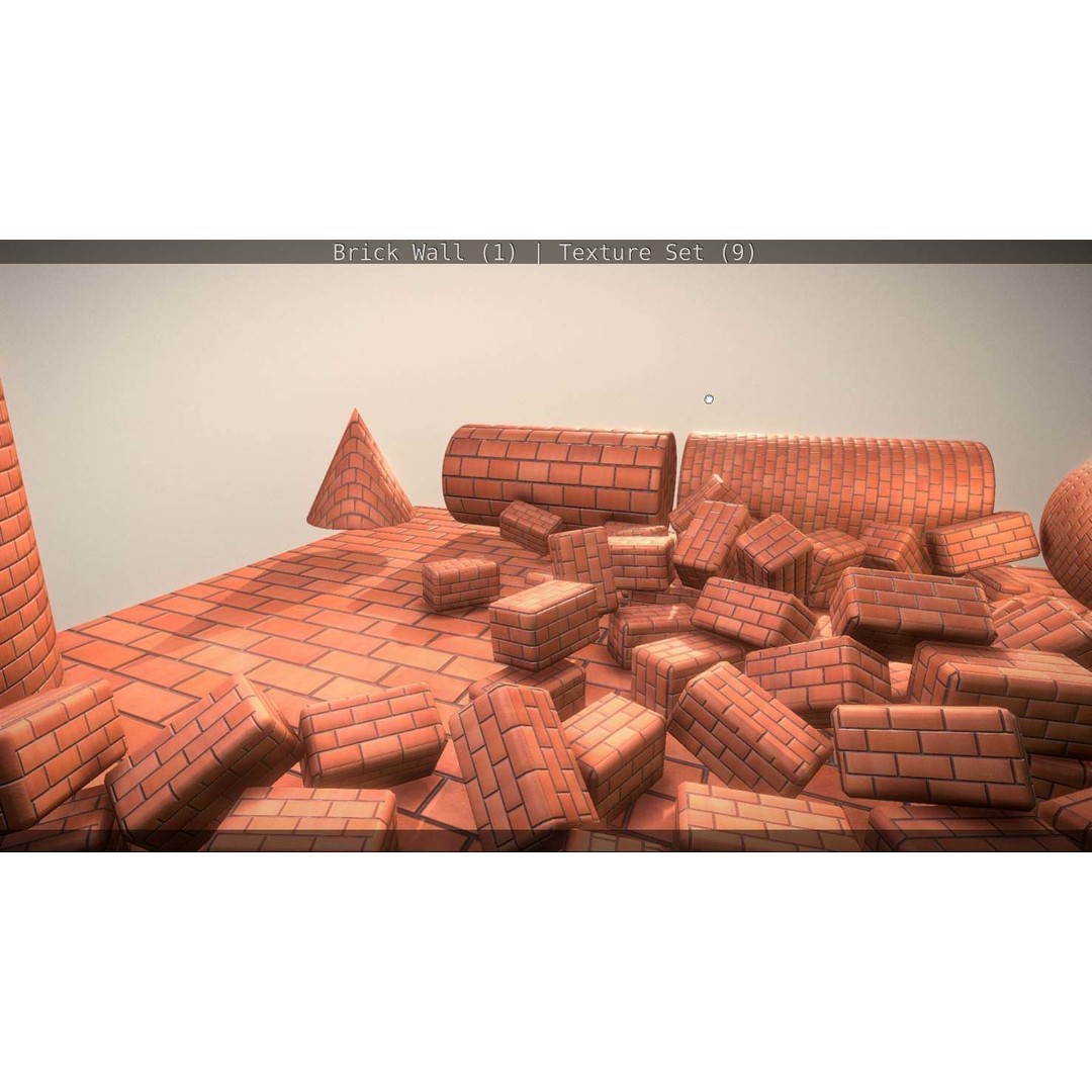 Brick Wall 3D Model – Seamless PBR Texture Set, FBX, OBJ - View 104