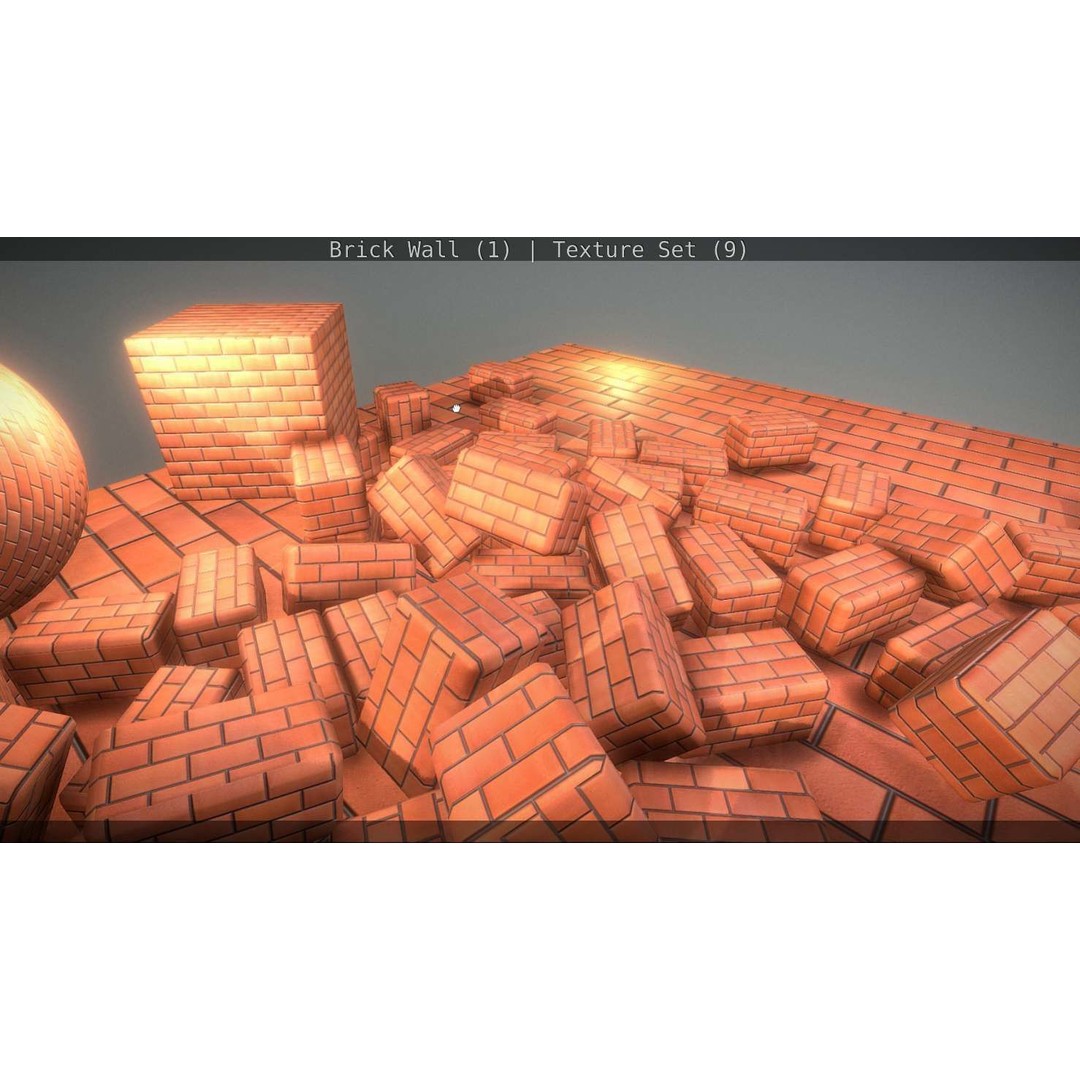 Brick Wall 3D Model – Seamless PBR Texture Set, FBX, OBJ - View 115