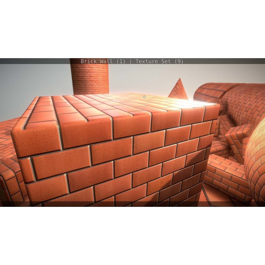 Brick Wall 3D Model – Seamless PBR Texture Set, FBX, OBJ - View 116