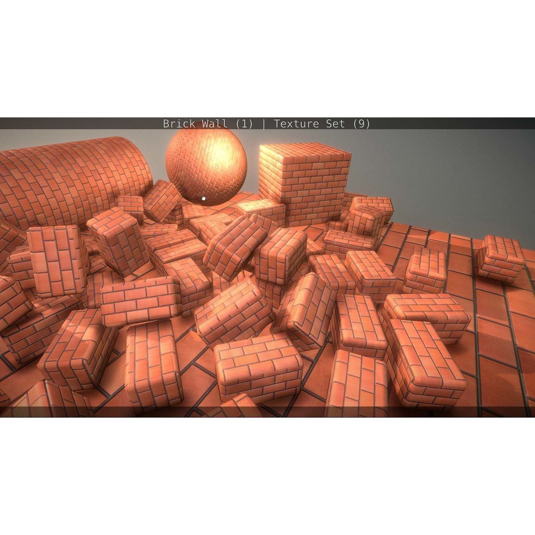 Brick Wall 3D Model – Seamless PBR Texture Set, FBX, OBJ - View 118