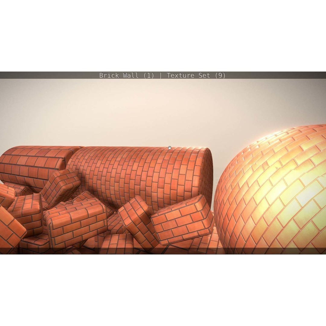 Brick Wall 3D Model – Seamless PBR Texture Set, FBX, OBJ - View 12