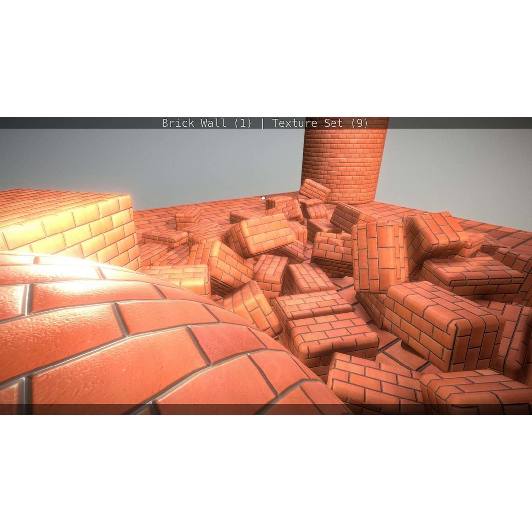 Brick Wall 3D Model – Seamless PBR Texture Set, FBX, OBJ - View 120