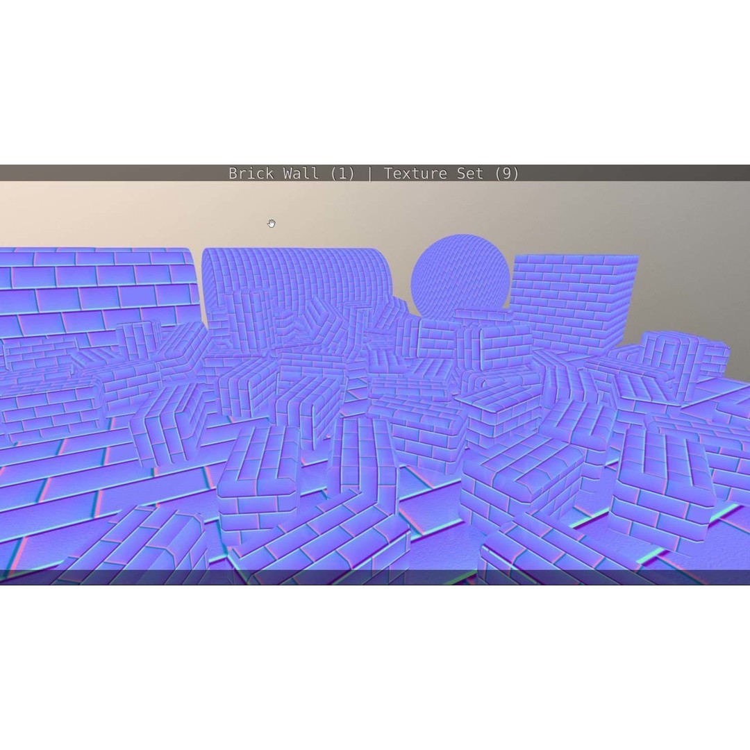 Brick Wall 3D Model – Seamless PBR Texture Set, FBX, OBJ - View 129
