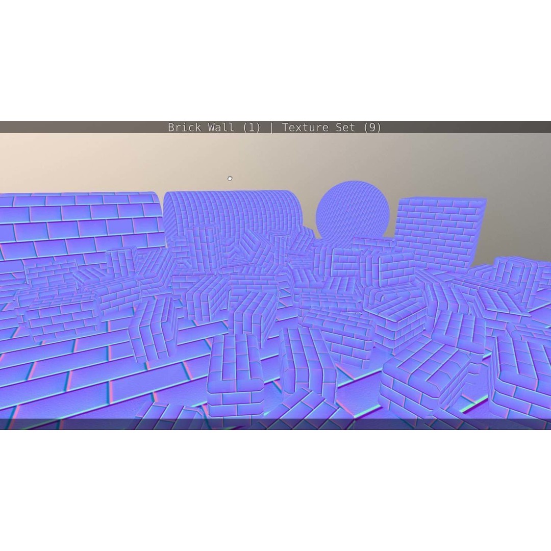 Brick Wall 3D Model – Seamless PBR Texture Set, FBX, OBJ - View 133