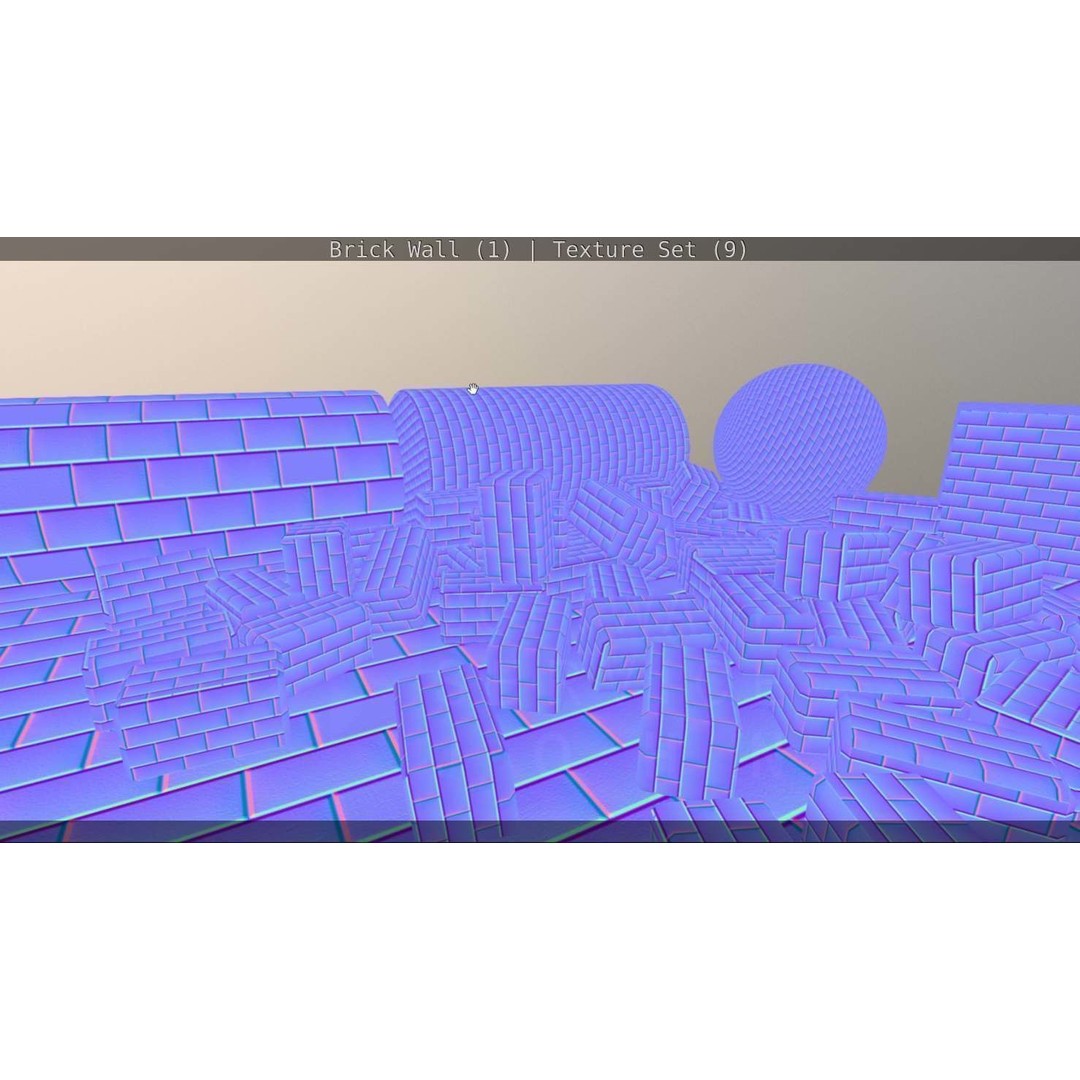 Brick Wall 3D Model – Seamless PBR Texture Set, FBX, OBJ - View 134