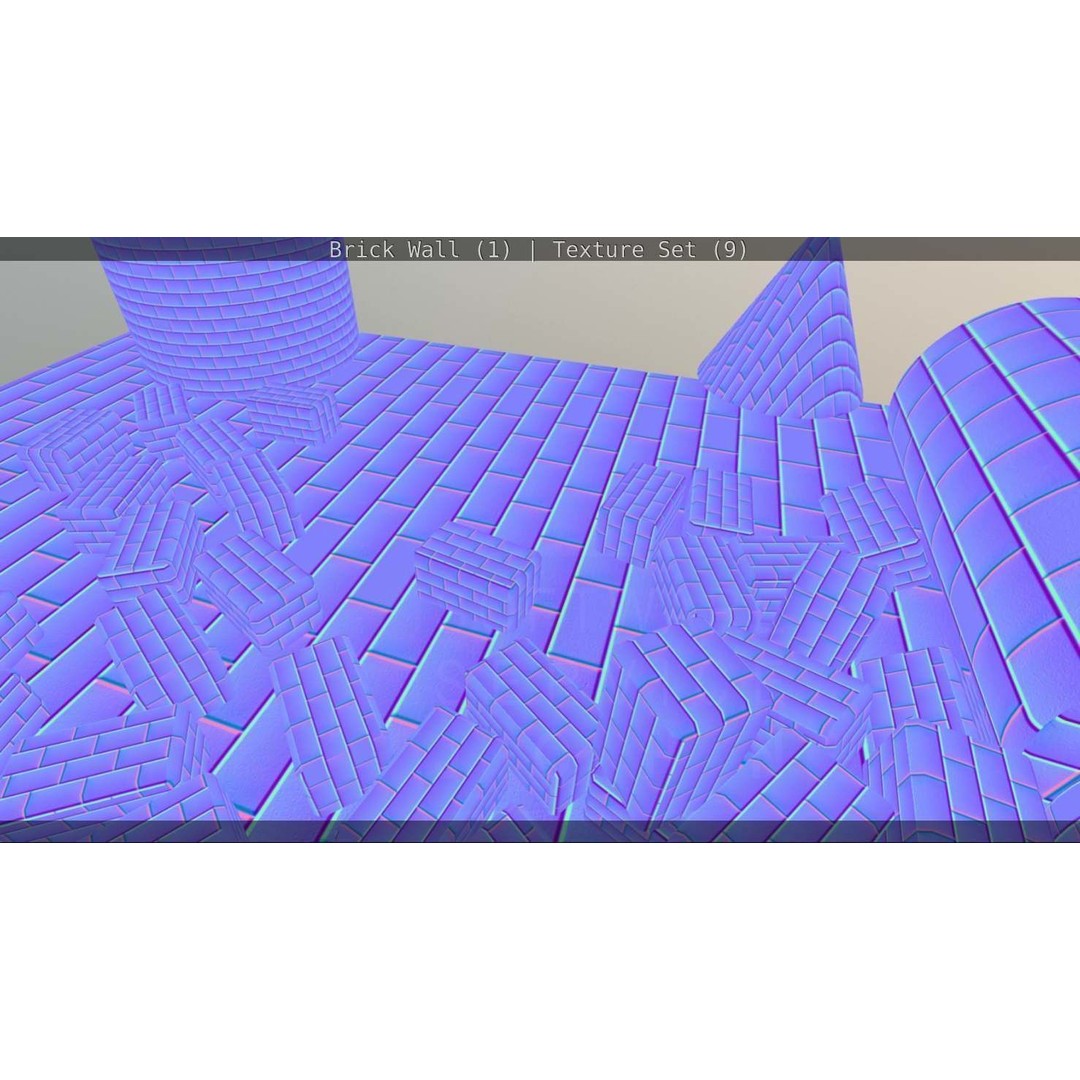 Brick Wall 3D Model – Seamless PBR Texture Set, FBX, OBJ - View 135