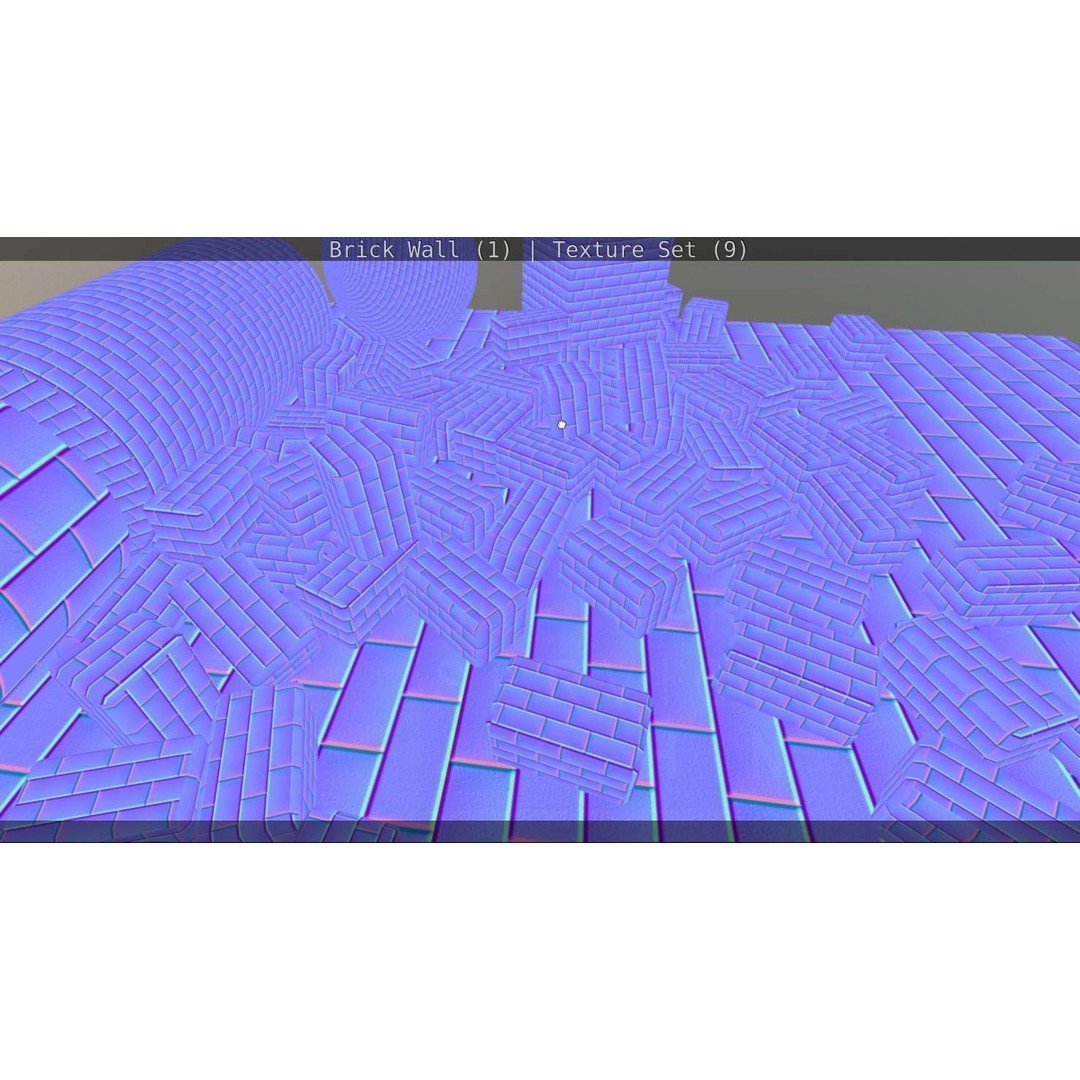 Brick Wall 3D Model – Seamless PBR Texture Set, FBX, OBJ - View 136