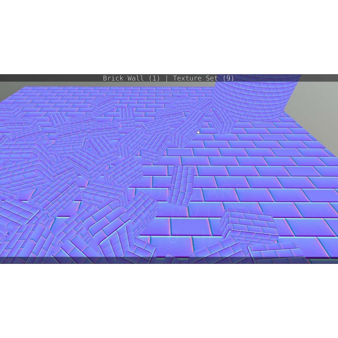 Brick Wall 3D Model – Seamless PBR Texture Set, FBX, OBJ - View 137