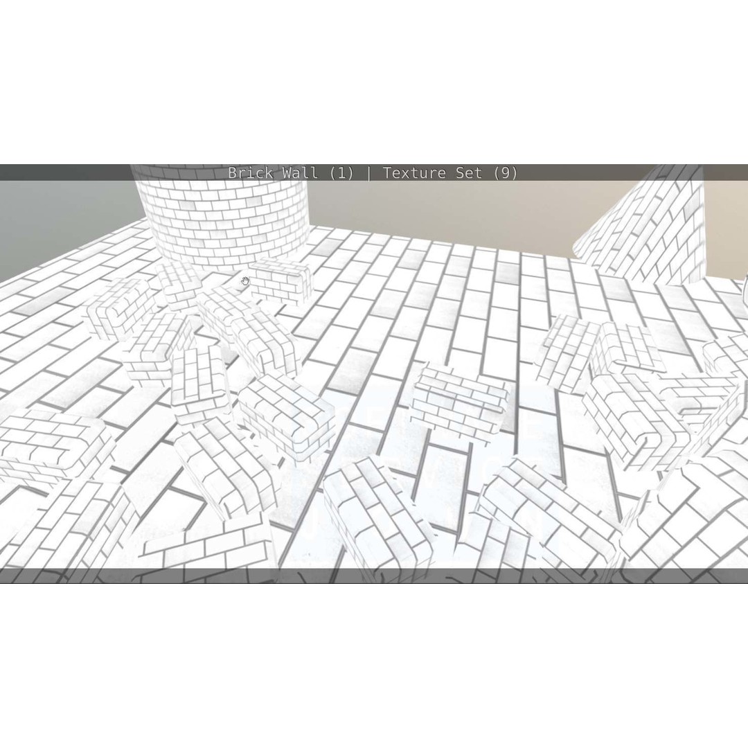 Brick Wall 3D Model – Seamless PBR Texture Set, FBX, OBJ - View 139