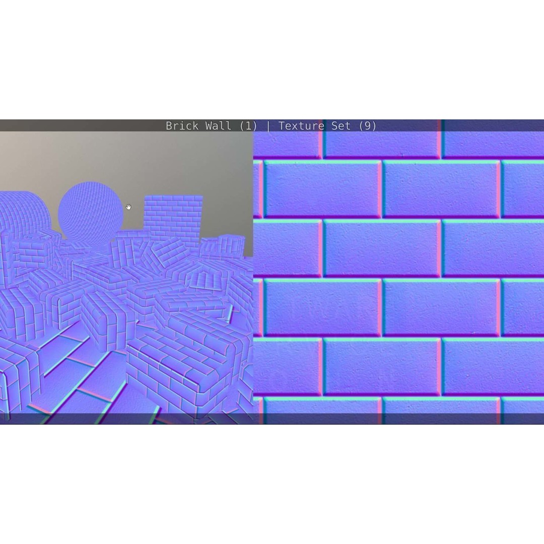 Brick Wall 3D Model – Seamless PBR Texture Set, FBX, OBJ - View 14