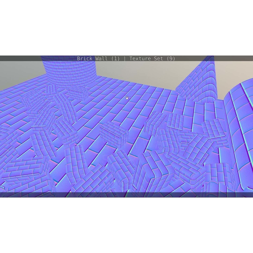 Brick Wall 3D Model – Seamless PBR Texture Set, FBX, OBJ - View 141
