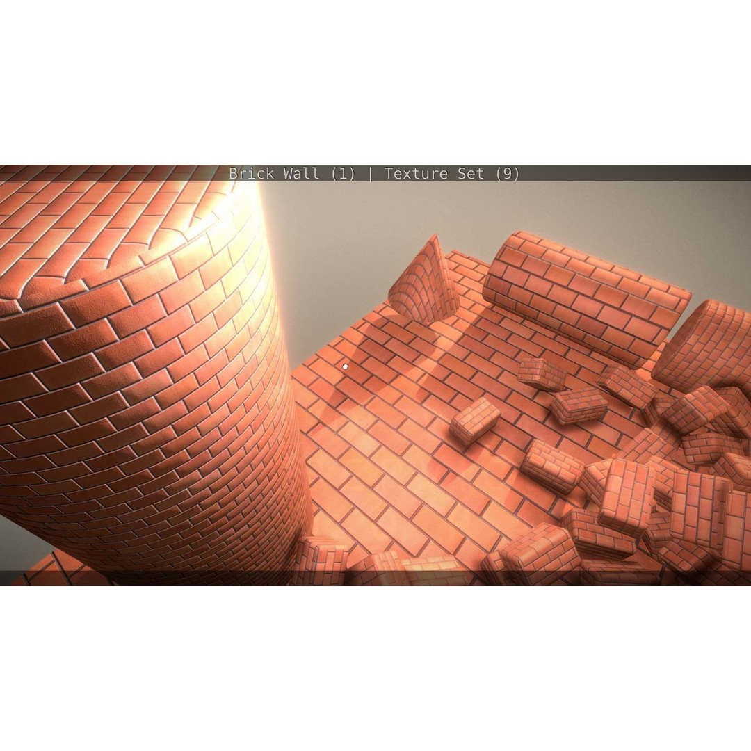 Brick Wall 3D Model – Seamless PBR Texture Set, FBX, OBJ - View 15