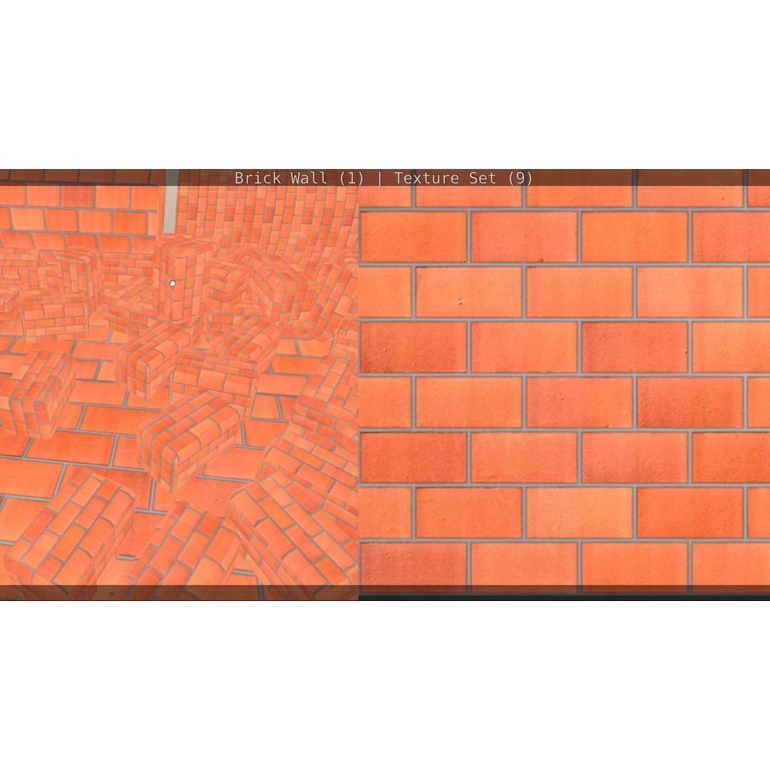 Brick Wall 3D Model – Seamless PBR Texture Set, FBX, OBJ - View 151