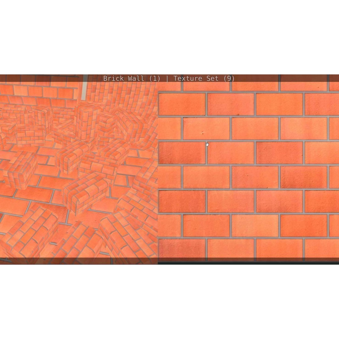 Brick Wall 3D Model – Seamless PBR Texture Set, FBX, OBJ - View 152