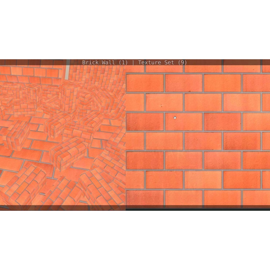 Brick Wall 3D Model – Seamless PBR Texture Set, FBX, OBJ - View 153