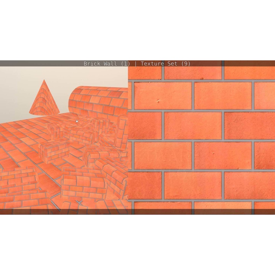 Brick Wall 3D Model – Seamless PBR Texture Set, FBX, OBJ - View 158