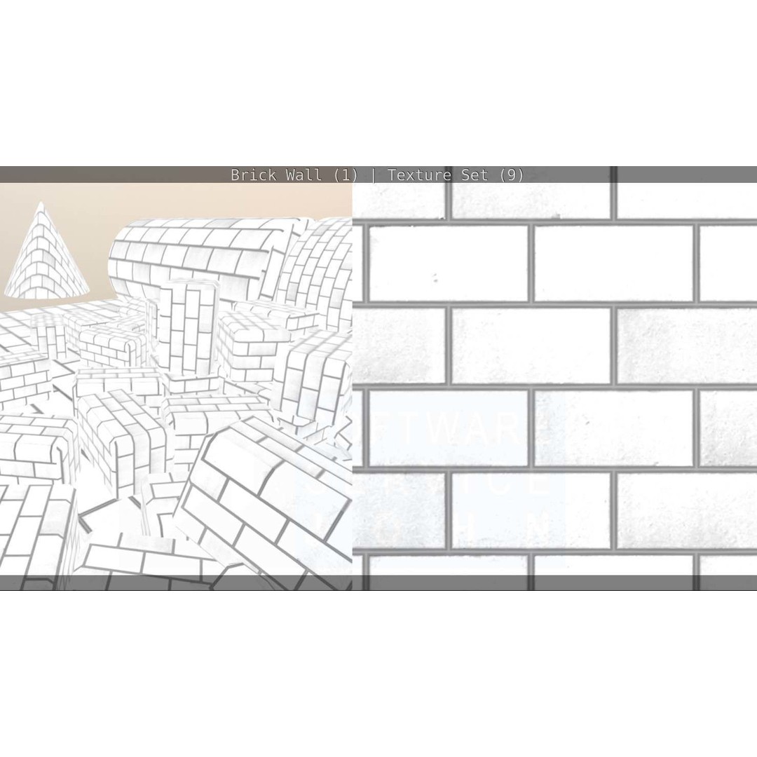 Brick Wall 3D Model – Seamless PBR Texture Set, FBX, OBJ - View 160