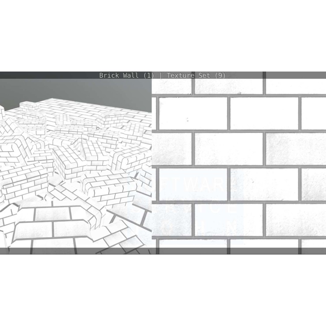 Brick Wall 3D Model – Seamless PBR Texture Set, FBX, OBJ - View 162