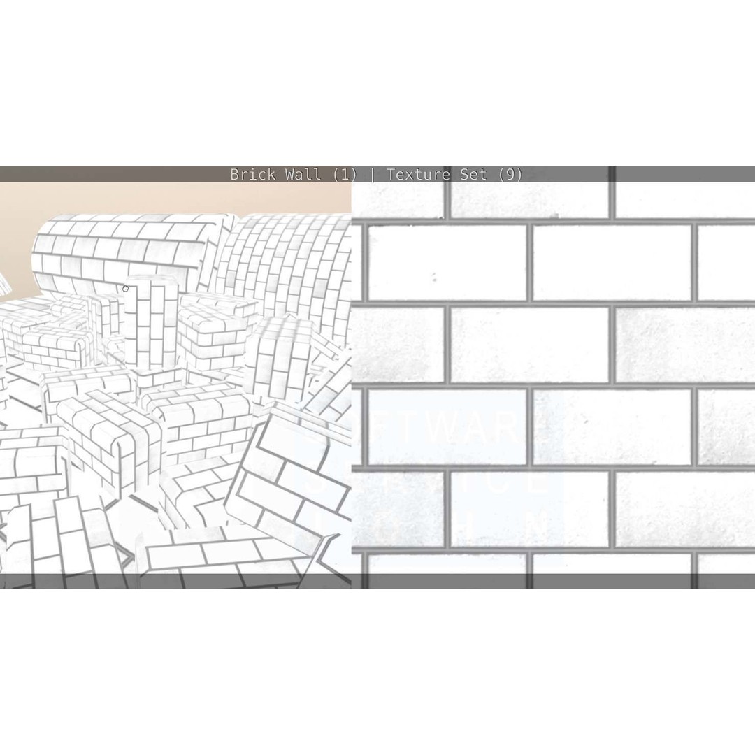 Brick Wall 3D Model – Seamless PBR Texture Set, FBX, OBJ - View 163