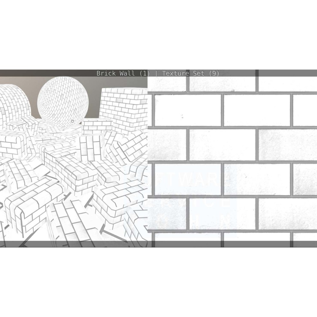 Brick Wall 3D Model – Seamless PBR Texture Set, FBX, OBJ - View 164