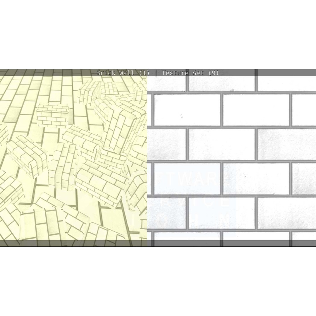 Brick Wall 3D Model – Seamless PBR Texture Set, FBX, OBJ - View 166