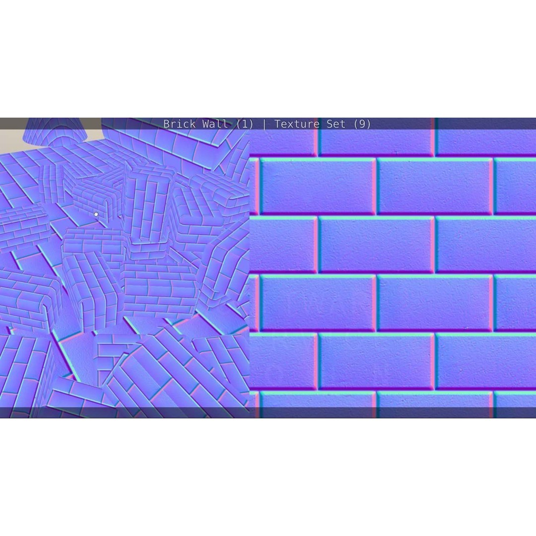 Brick Wall 3D Model – Seamless PBR Texture Set, FBX, OBJ - View 167