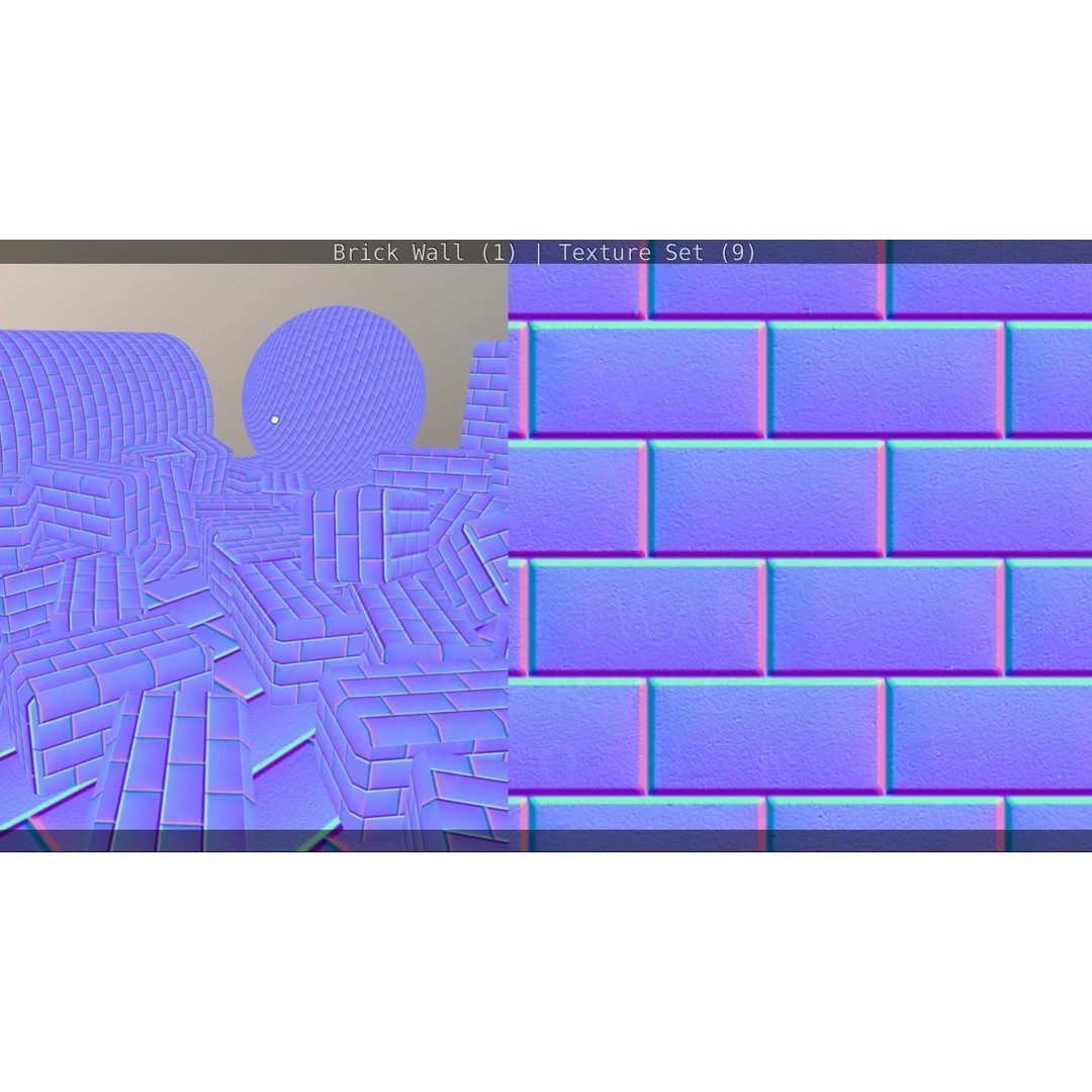 Brick Wall 3D Model – Seamless PBR Texture Set, FBX, OBJ - View 169
