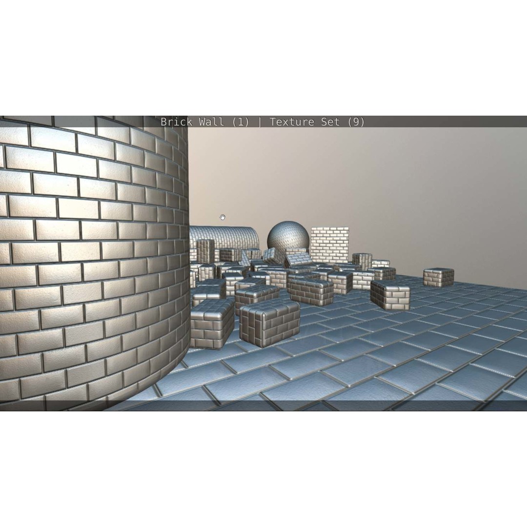 Brick Wall 3D Model – Seamless PBR Texture Set, FBX, OBJ - View 17