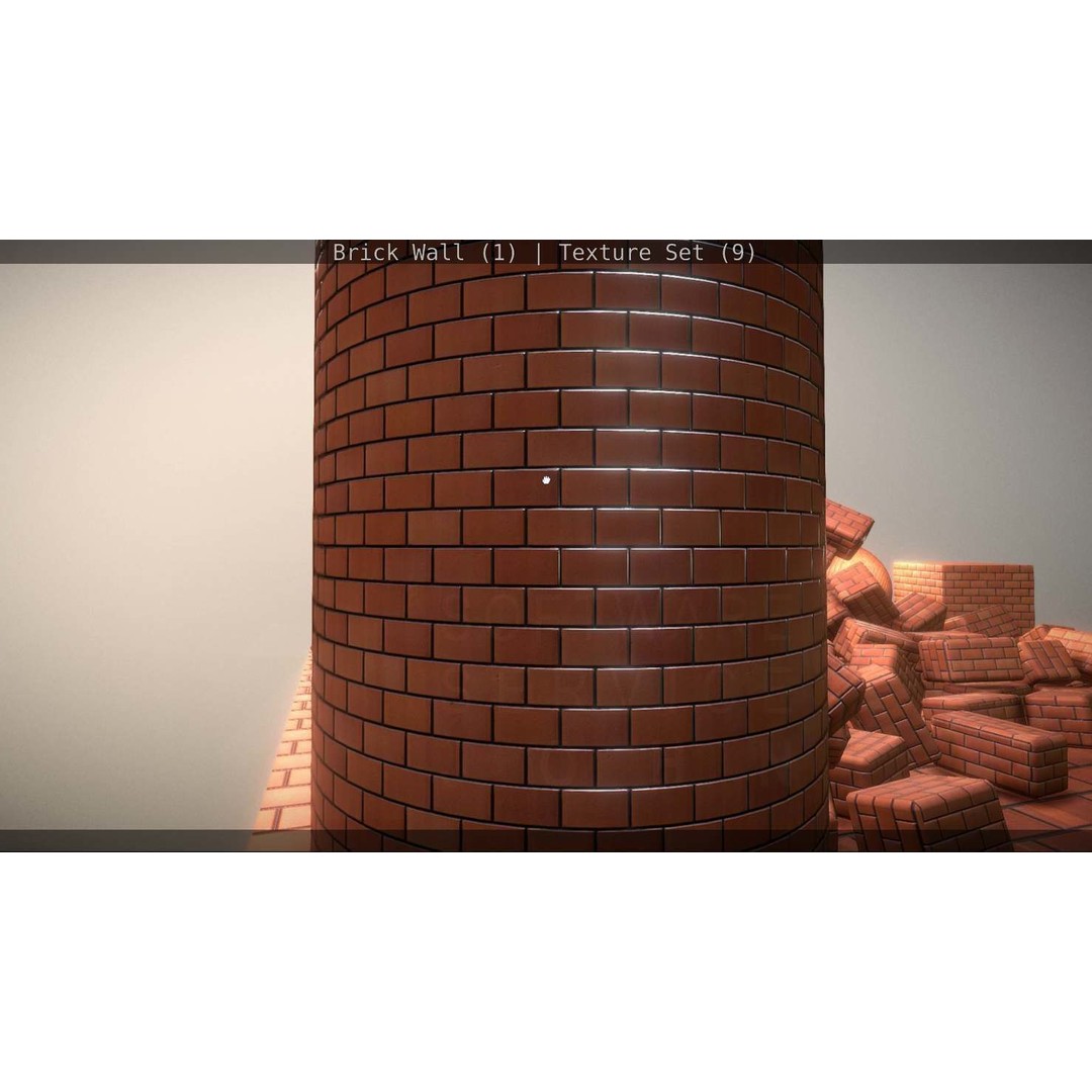 Brick Wall 3D Model – Seamless PBR Texture Set, FBX, OBJ - View 170