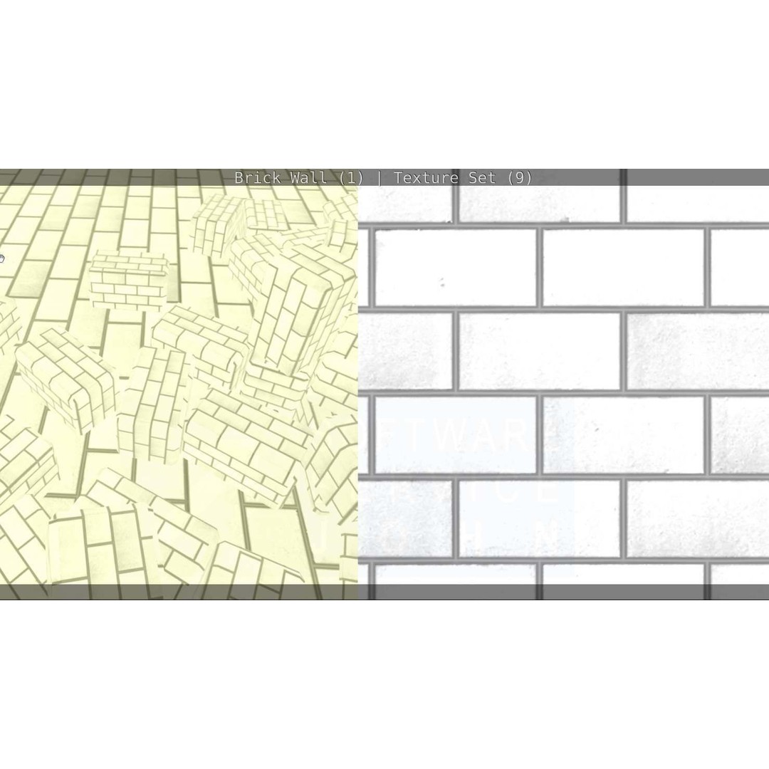 Brick Wall 3D Model – Seamless PBR Texture Set, FBX, OBJ - View 171