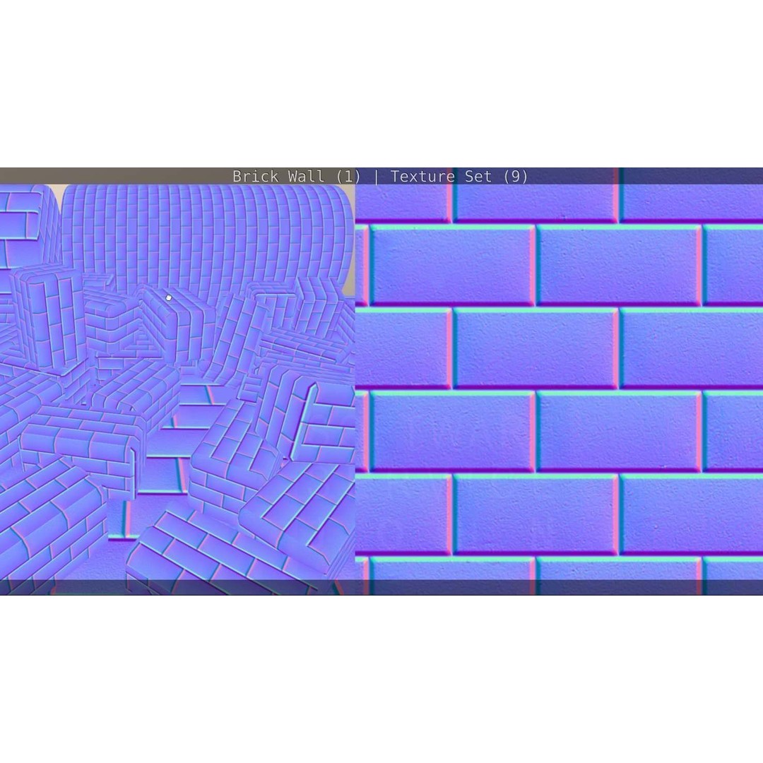 Brick Wall 3D Model – Seamless PBR Texture Set, FBX, OBJ - View 173