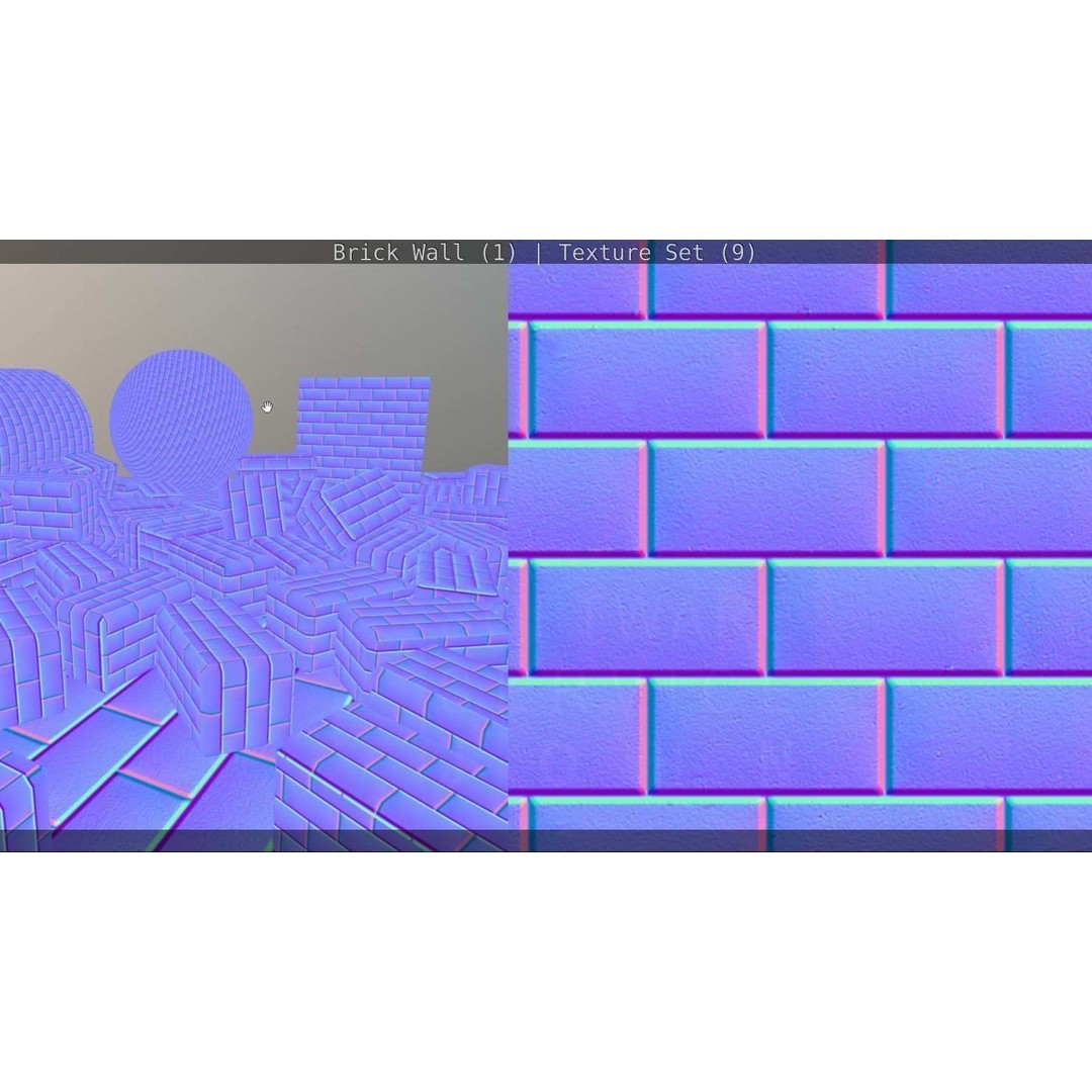 Brick Wall 3D Model – Seamless PBR Texture Set, FBX, OBJ - View 175